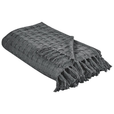 B&Q -  Bedspread Bere Cotton 150 X 200 Cm Dark Grey