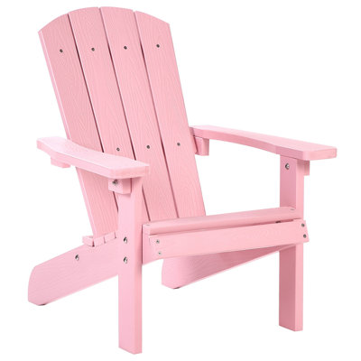 Beliani Kids Chair Adirondack Pastel Pink