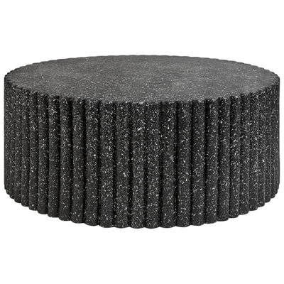 Beliani Coffee Table Pozza Ii 106 Cm 106 Cm Terrazzo Effect Black Terrazzo from B&Q