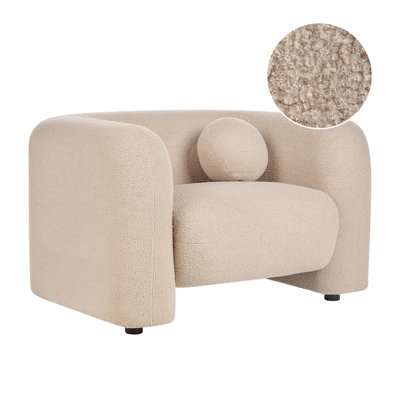 Beliani Minimalist Armchair Leiren Boucle Beige from B&Q
