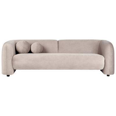 Beliani Sofa 3 Seater Leiren Velvet Taupe from B&Q