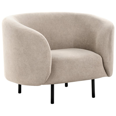 Beliani Minimalist Armchair Loen Fabric Taupe from B&Q