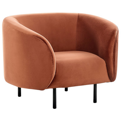 Beliani Retro Armchair Loen Velvet Orange from B&Q