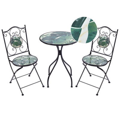 B&Q -  Bistro Set Folding Cozzana Metal Black