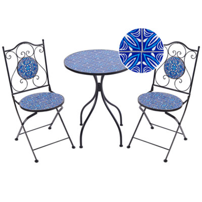 Beliani Bistro Set Folding Cigliano Metal Black from B&Q