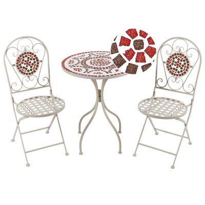 Beliani Bistro Set Folding Spello Metal White from B&Q