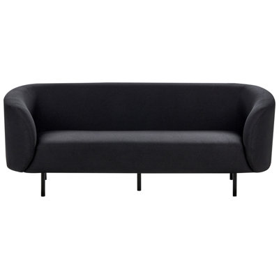 Beliani Sofa 3 Seater Loen Fabric Black from B&Q