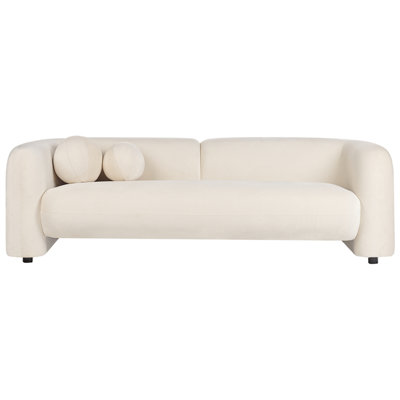 Beliani Sofa 3 Seater Leiren Velvet Off-White from B&Q