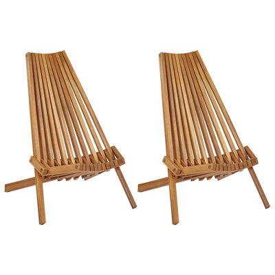 Beliani Set Of 2 Garden Chairs Bellano Acacia Wood Brown from B&Q