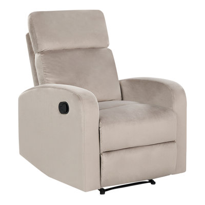 B&Q -  Recliner Chair Verdal With Footrest Velvet Taupe