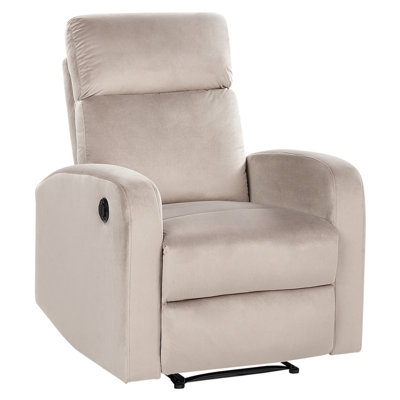 B&Q -  Electric Recliner Chair Verdal Velvet Taupe