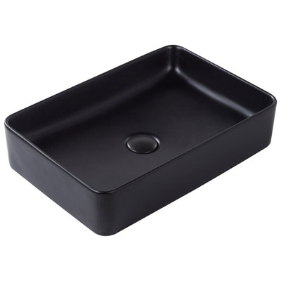 Beliani Countertop Basin Chivana 510 X 340 mm Ceramic Black from B&Q