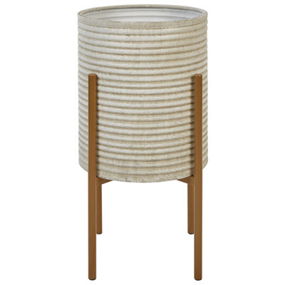 B&Q -  Elevated Plant Pot Alpinus Metal 31 Cm Taupe