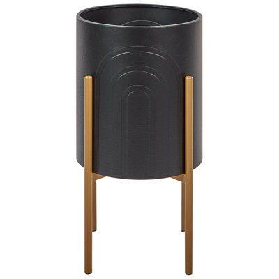 B&Q -  Elevated Plant Pot Serotina Metal 32 Cm Black