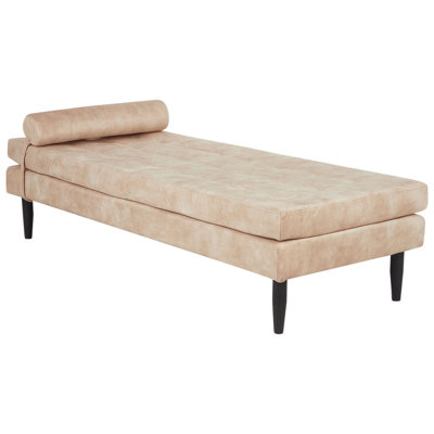 Beliani Velvet Chaise Longue Beige Ussel