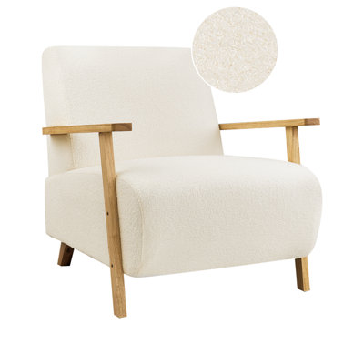 Beliani Armchair Lesja Boucle Light Beige from B&Q