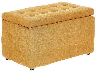 Beliani Storage Ottoman Michigan Fabric Yellow from B&Q