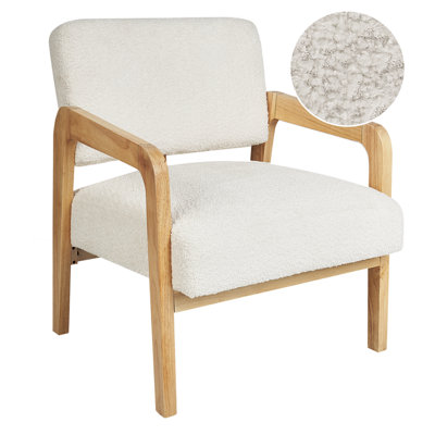 B&Q -   Armchair Hjo Boucle Off-White