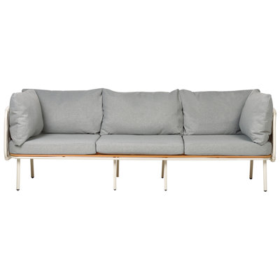 Beliani Garden Sofa 3 Seater Senise Grey Metal from B&Q