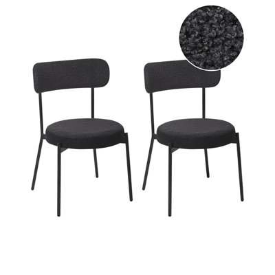 B&Q -  Set Of 2 Dining Chairs Allison Boucle Black