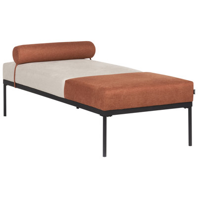 Beliani Chaise Longue Malmos Faux Linen Golden Brown from B&Q