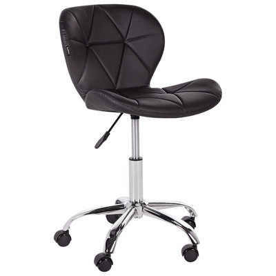 Beliani Desk Chair Valetta Faux Leather Black from B&Q