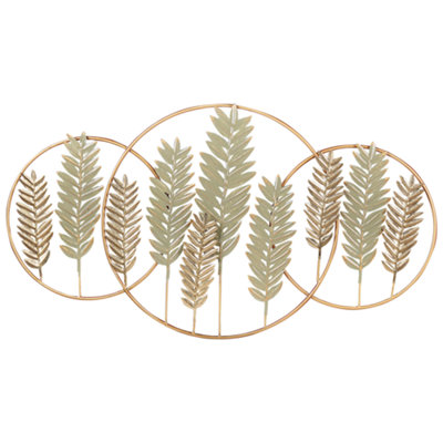 B&Q -  Wall Decor Leaf Copernicium Metal 50 Cm Gold