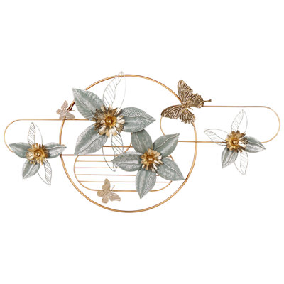 B&Q -  Wall Decor Flower Tantalum Metal 59 Cm Gold