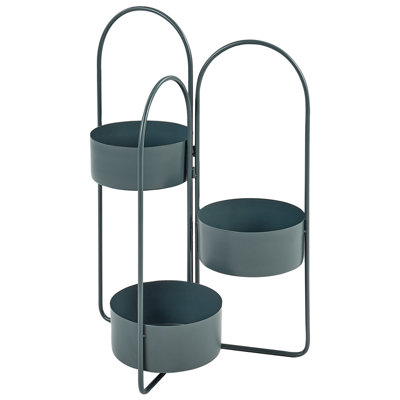 Beliani Plant Stand Colutena Metal 56 Cm Dark Blue from B&Q