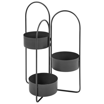Beliani Plant Stand Colutena Metal 56 Cm Black from B&Q