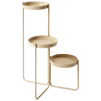 Beliani Plant Stand Fragaria Metal 42 Cm Beige from B&Q