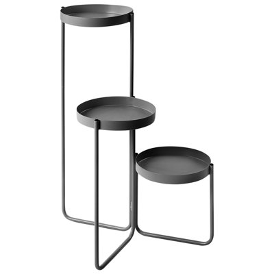 Beliani Plant Stand Fragaria Metal 42 Cm Black from B&Q