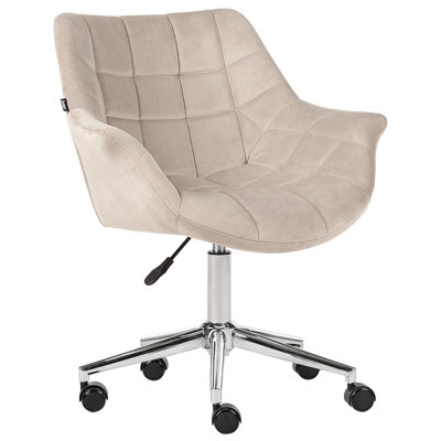 B&Q -  Desk Chair Labelle Velvet Beige