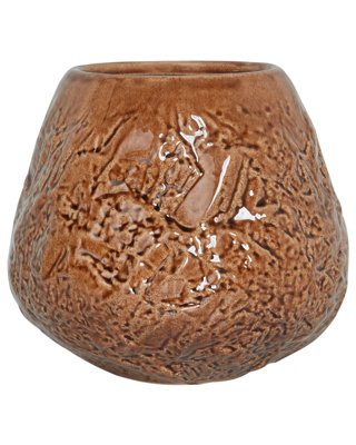B&Q -  Flower Vase Betta Stoneware 22 Cm Brown