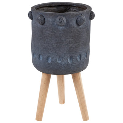 B&Q -  Elevated Plant Pot Brunnera 24 Cm Graphite Grey