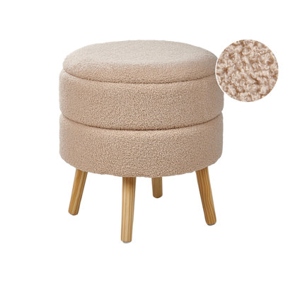 B&Q -  Storage Stool Okaton Boucle Beige