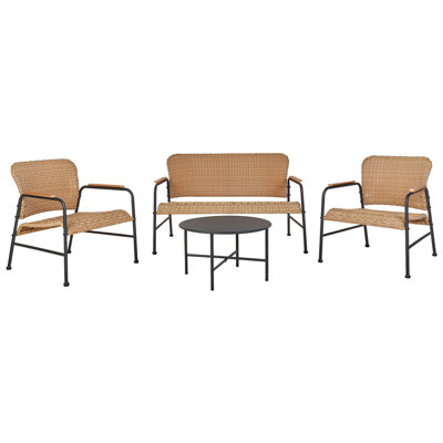Beliani Garden Lounge Set With Table 4 Seater Ofanto Natural Pe Rattan from B&Q