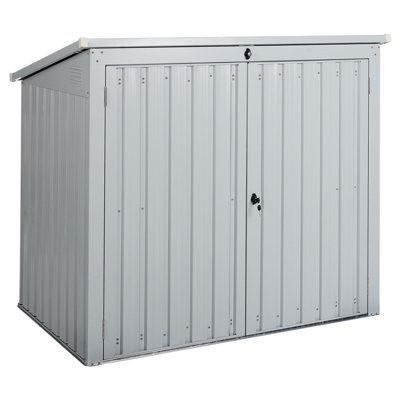 Beliani Garden Shed Moena Metal 158 Cm 96 Cm White