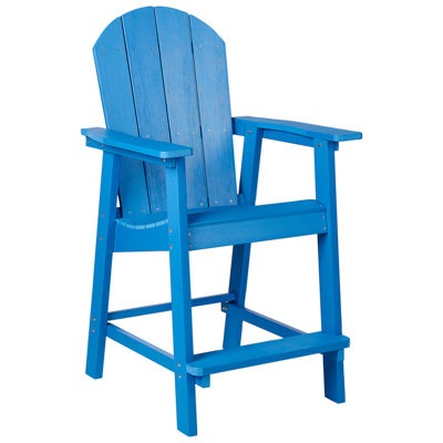 Beliani Garden Bar Chair Adirondack Synthetic Material Blue from B&Q