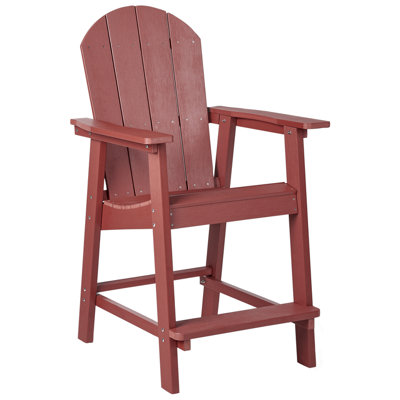 Beliani Garden Bar Chair Adirondack Synthetic Material Red from B&Q
