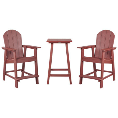 Beliani  Bistro Set Adirondack Red from B&Q