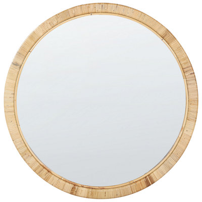 B&Q -  Wall Mirror Anlezy 80 Cm 80 Cm Rattan Natural