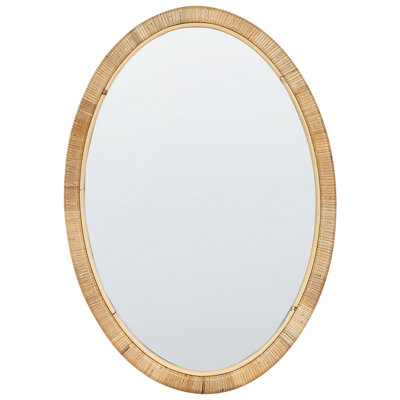 B&Q -  Wall Mirror Foissy 50 Cm 70 Cm Rattan Natural