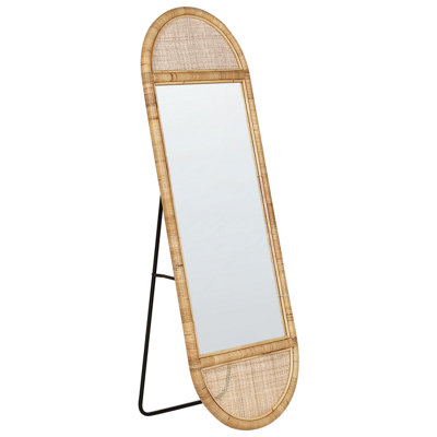 B&Q -  Standing Mirror Barges 150 Cm Rattan Natural