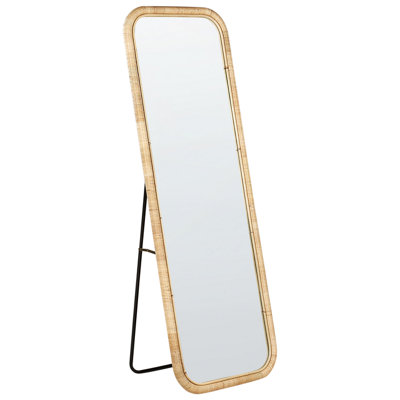 B&Q -  Standing Mirror Malange 150 Cm Rattan Natural