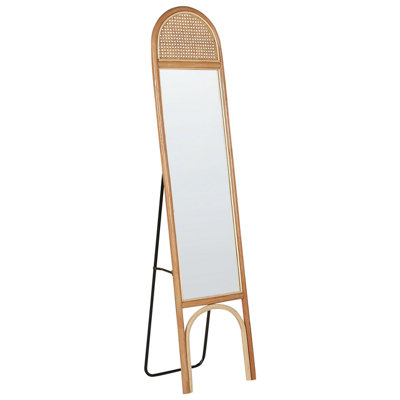 B&Q -  Standing Mirror Brussey 170 Cm Rattan Natural