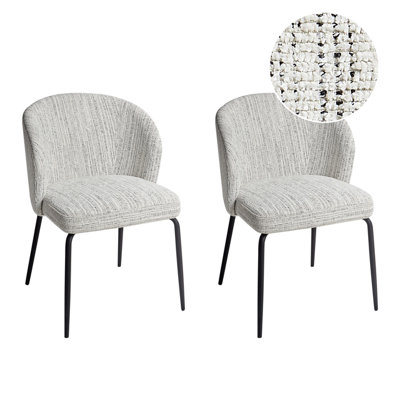 B&Q -  Set Of 2 Dining Chairs Zana Fabric White