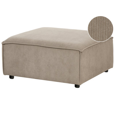 Beliani Modern Ottoman Ardal Corduroy Taupe from B&Q