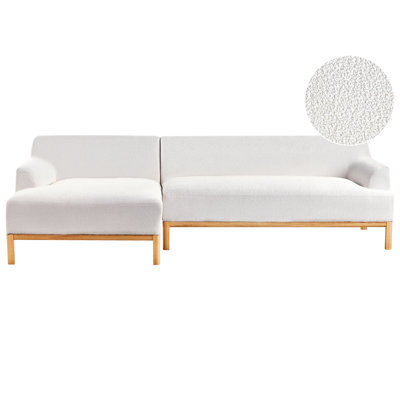 Beliani Corner Sofa 3 Seater Sosjo Boucle Off-White Right Hand from B&Q