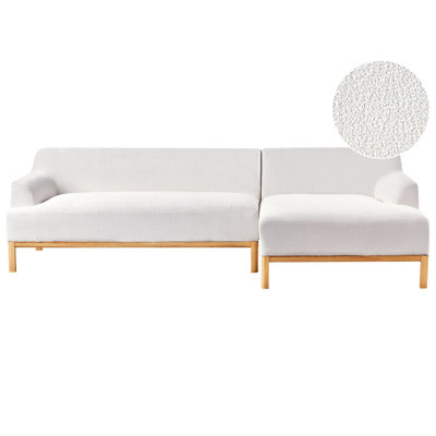 Beliani Corner Sofa 3 Seater Sosjo Boucle Off-White Left Hand from B&Q